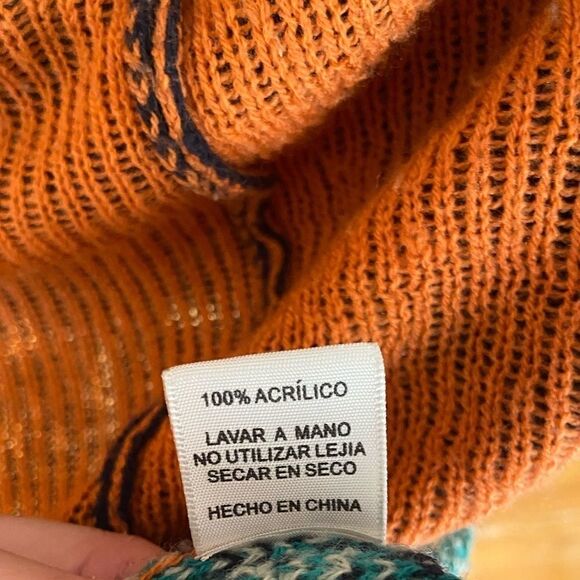 Pink Owl Navy Western Style Open Front Cardigan. - Picture 5 of 6